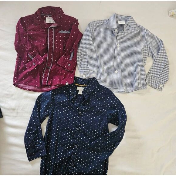 Lot of 6 Toddler Boys 2T button-up long sleeve shirts - Picture 1 of 11